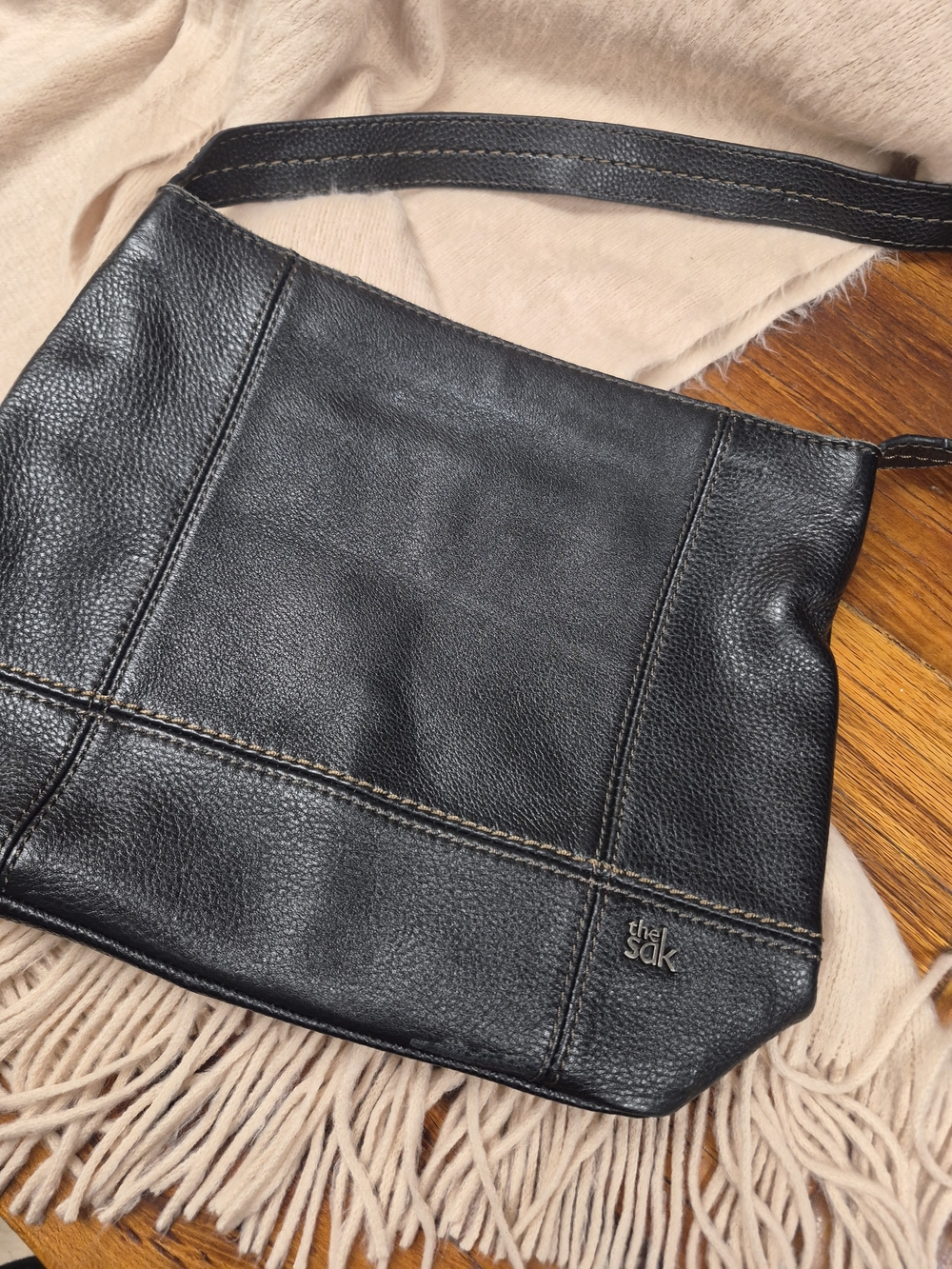 The Sak Black Leather Shoulder Bag